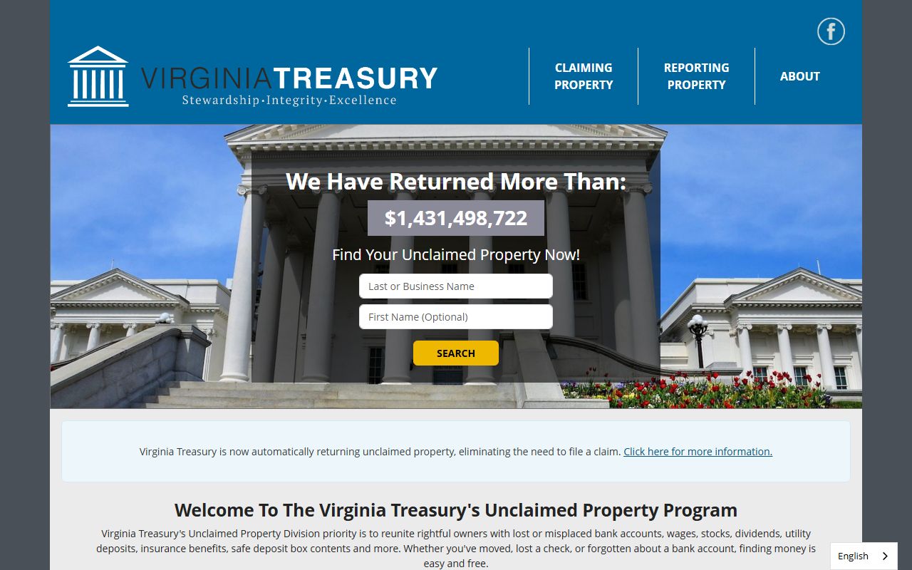 Staunton Virginia unclaimed money