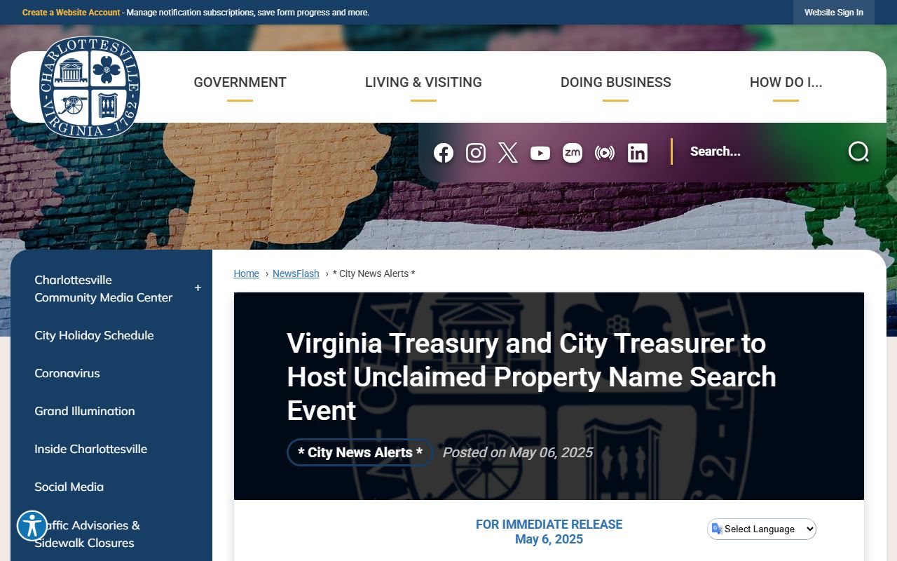 Albemarle County Virginia unclaimed money