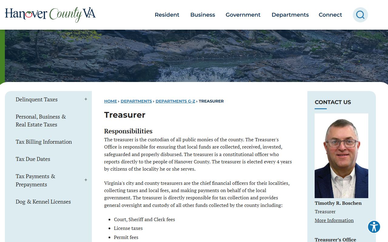 Hanover County Virginia unclaimed money