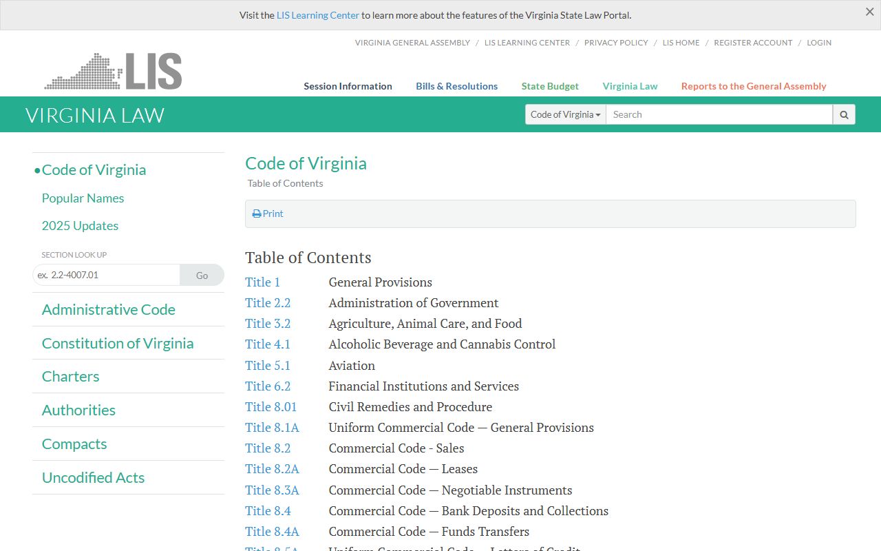Virginia unclaimed property definitions section 55.1-2500 statute page